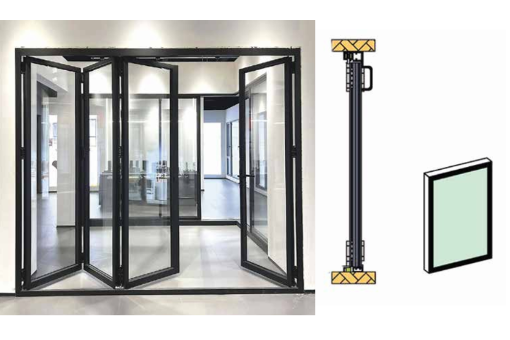 Dline sliding folding partition